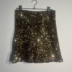 Zara gold sequin mini skirt